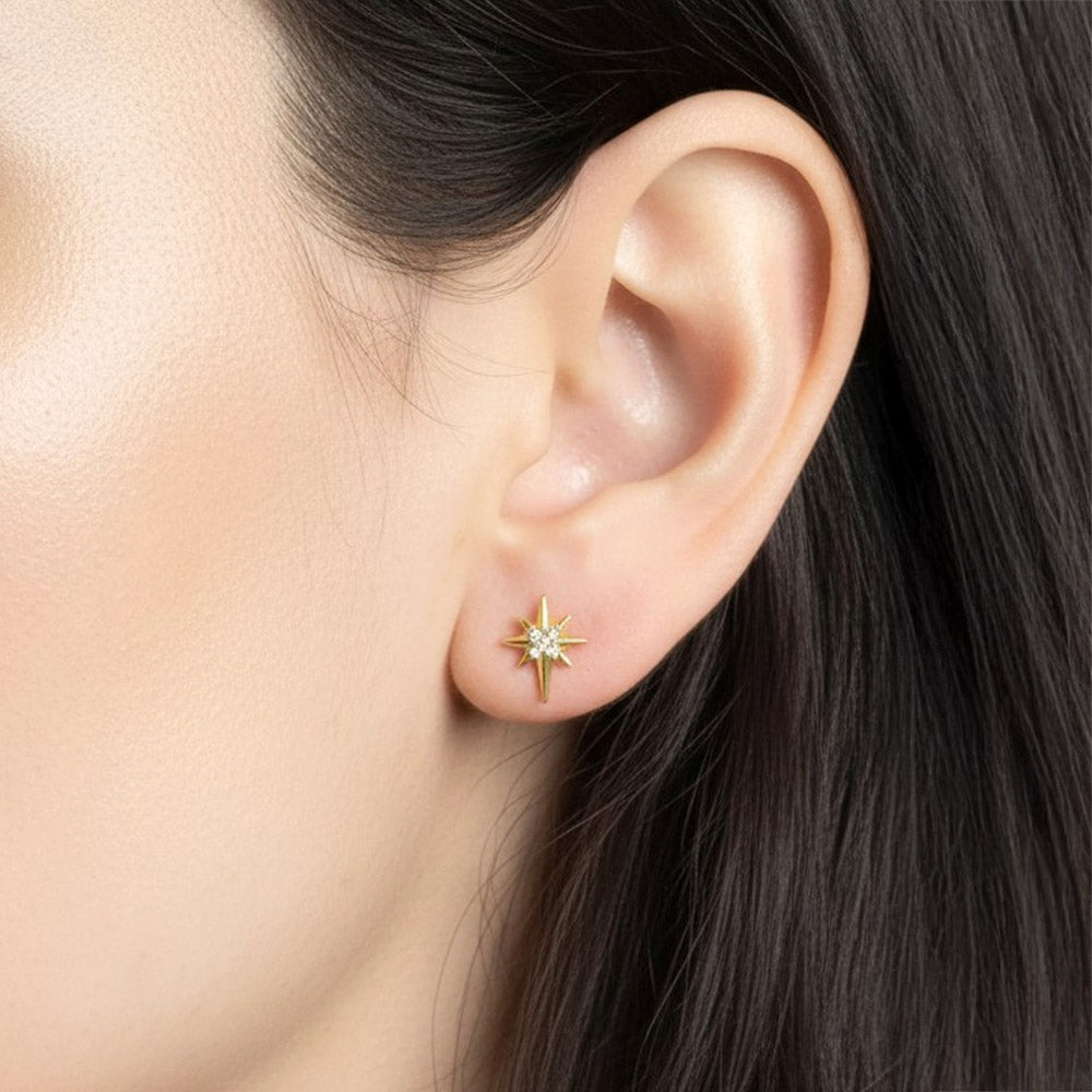 14K Gold dipped North Star Studs