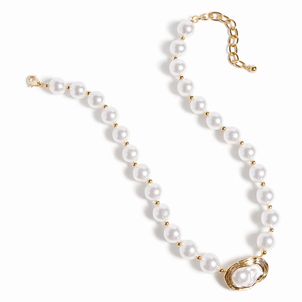 Statement pearl necklace-Eiru
