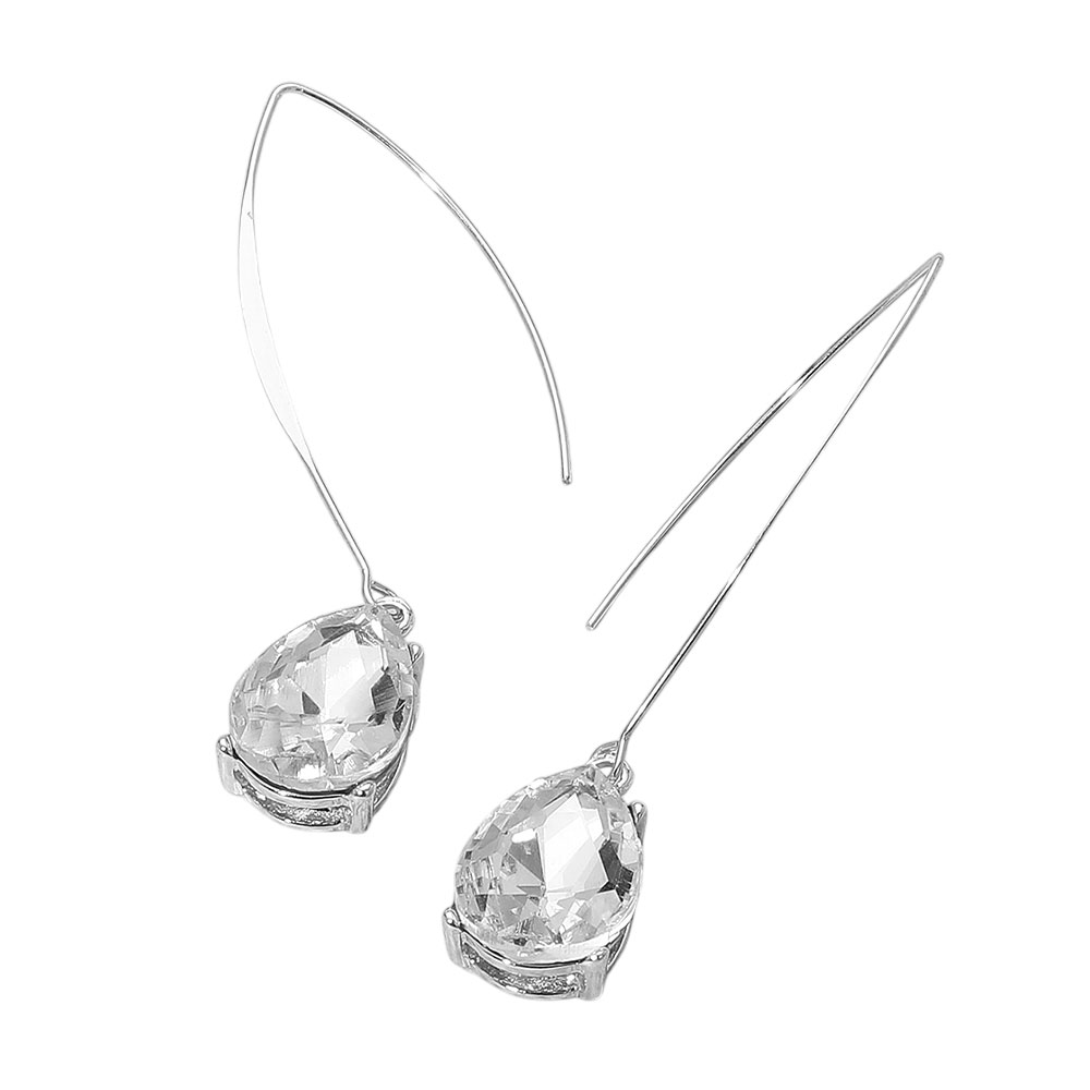 Teardrop crystal earrings-Justine
