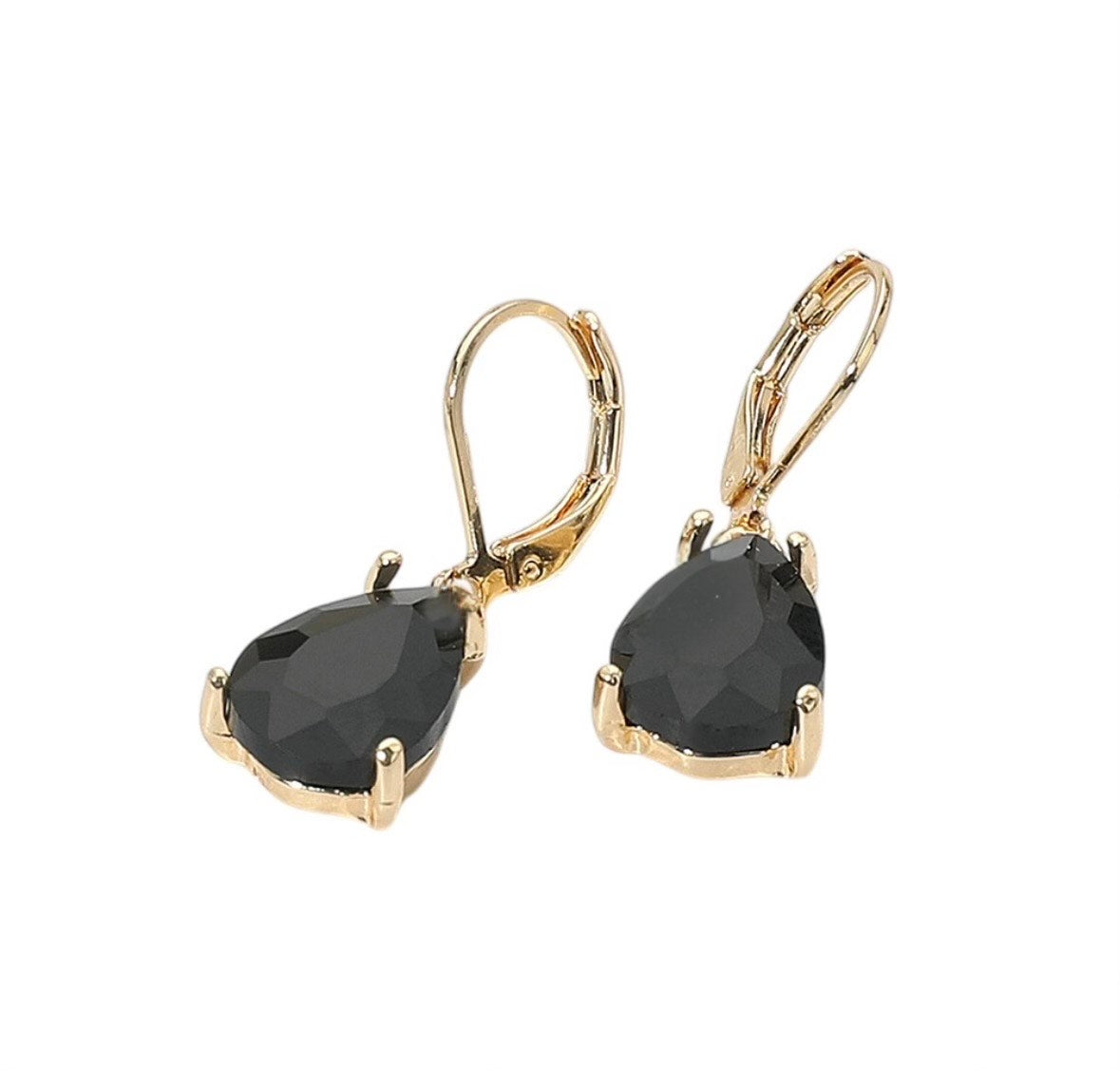 Teardrop crystal earrings-Alina