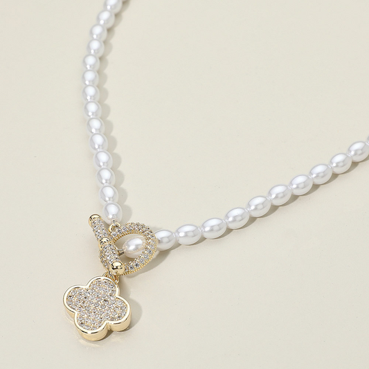 14K dipped Pearl necklace-Louise