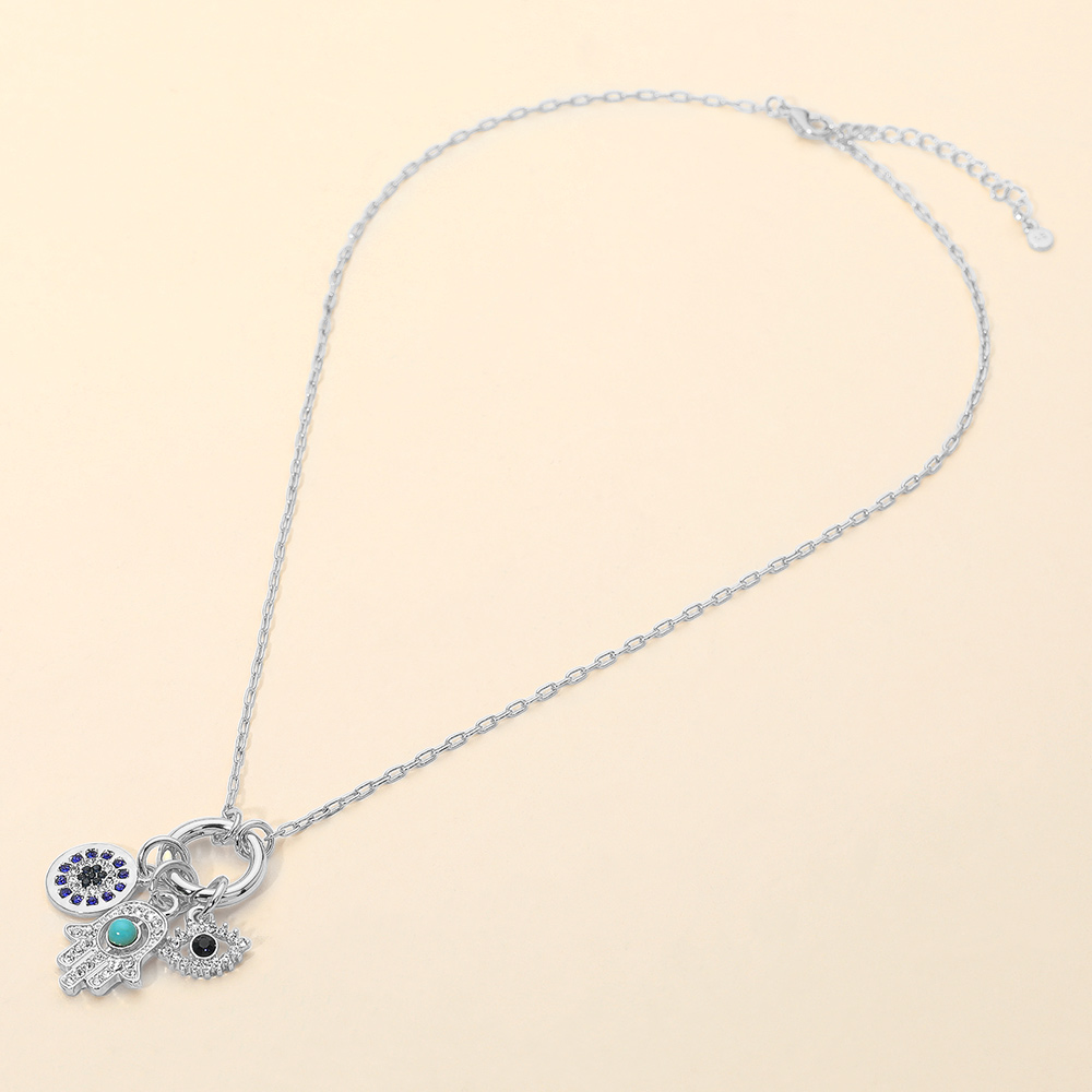 Sterling silver dipped charm necklace-Alisha