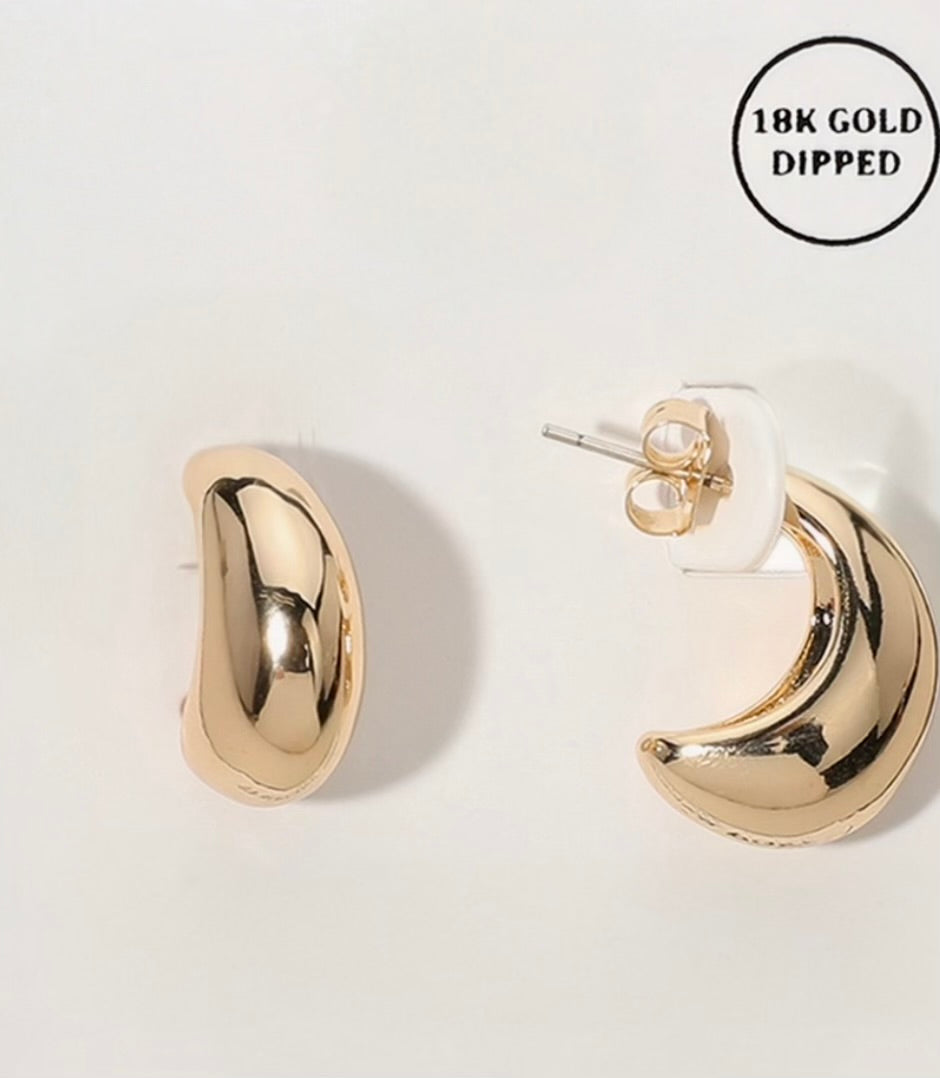18K Half moon earrings