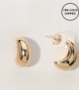18K Half moon earrings
