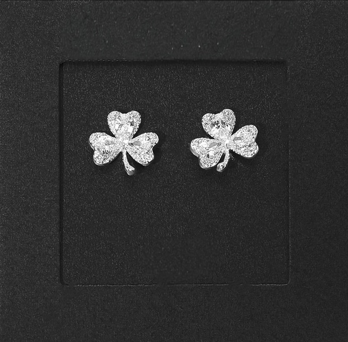 Sterling silver dipped shamrock earrings