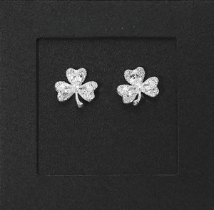 Sterling silver dipped shamrock earrings