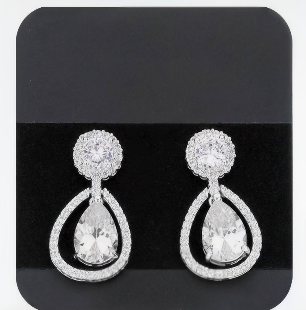 Teardrop crystal earrings-Eithne