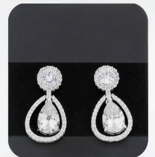 Teardrop crystal earrings-Eithne
