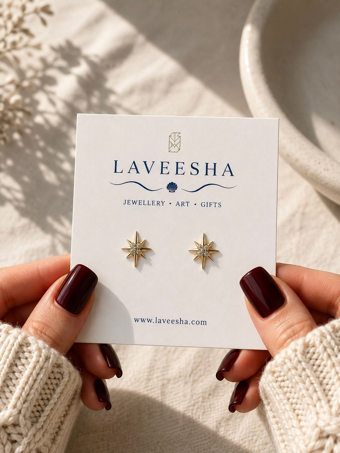 14K Gold dipped North Star Studs