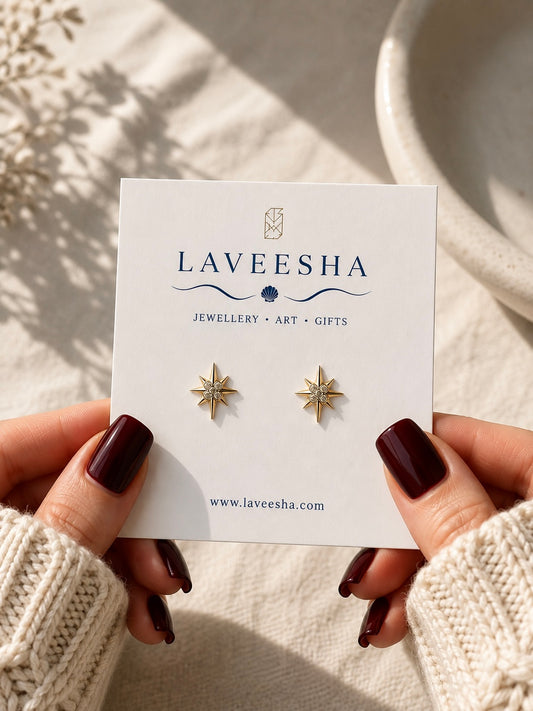 14K Gold dipped North Star Studs