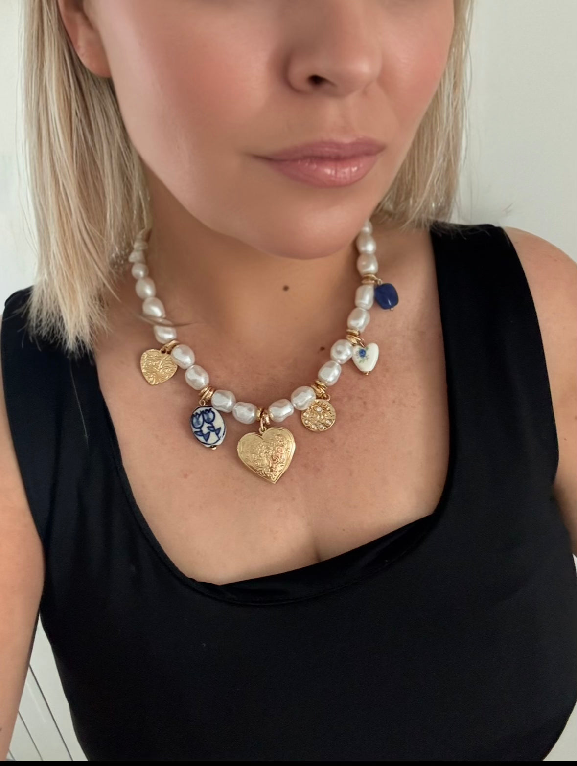 Model wearing locket 