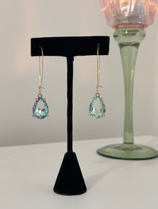 Tear drop crystal earrings-Gracie