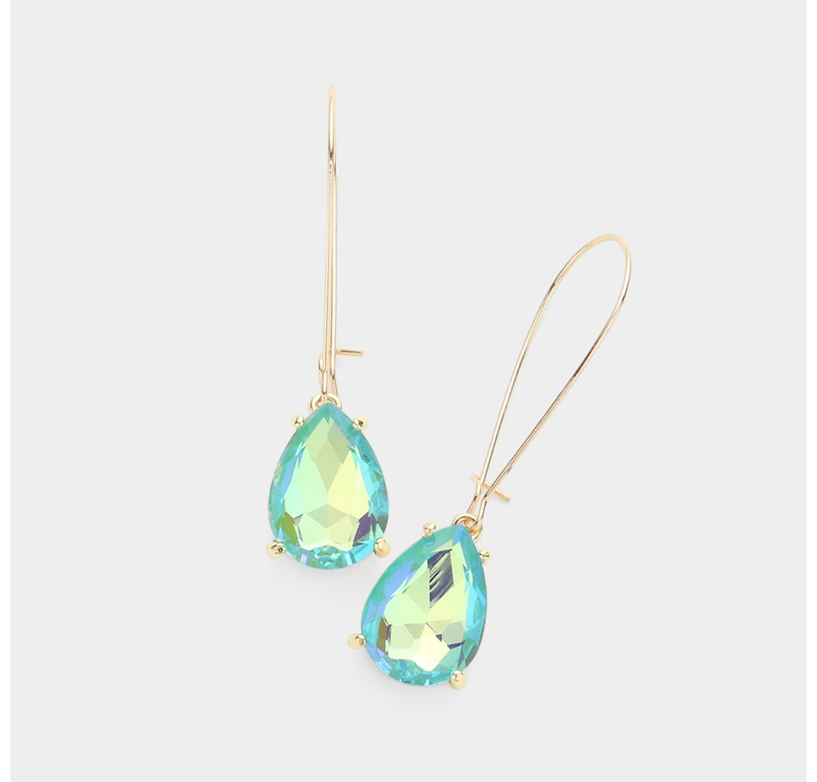 Tear drop crystal earrings