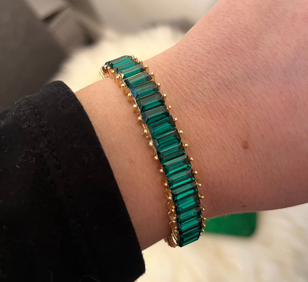 Emerald baguette bracelet
