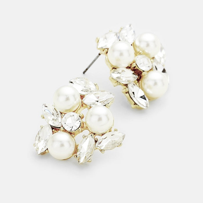 Pear and crystal-Leslie Earrings