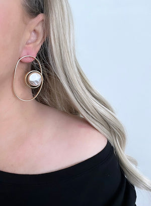 Pearl Accented Earrings-Valeriya
