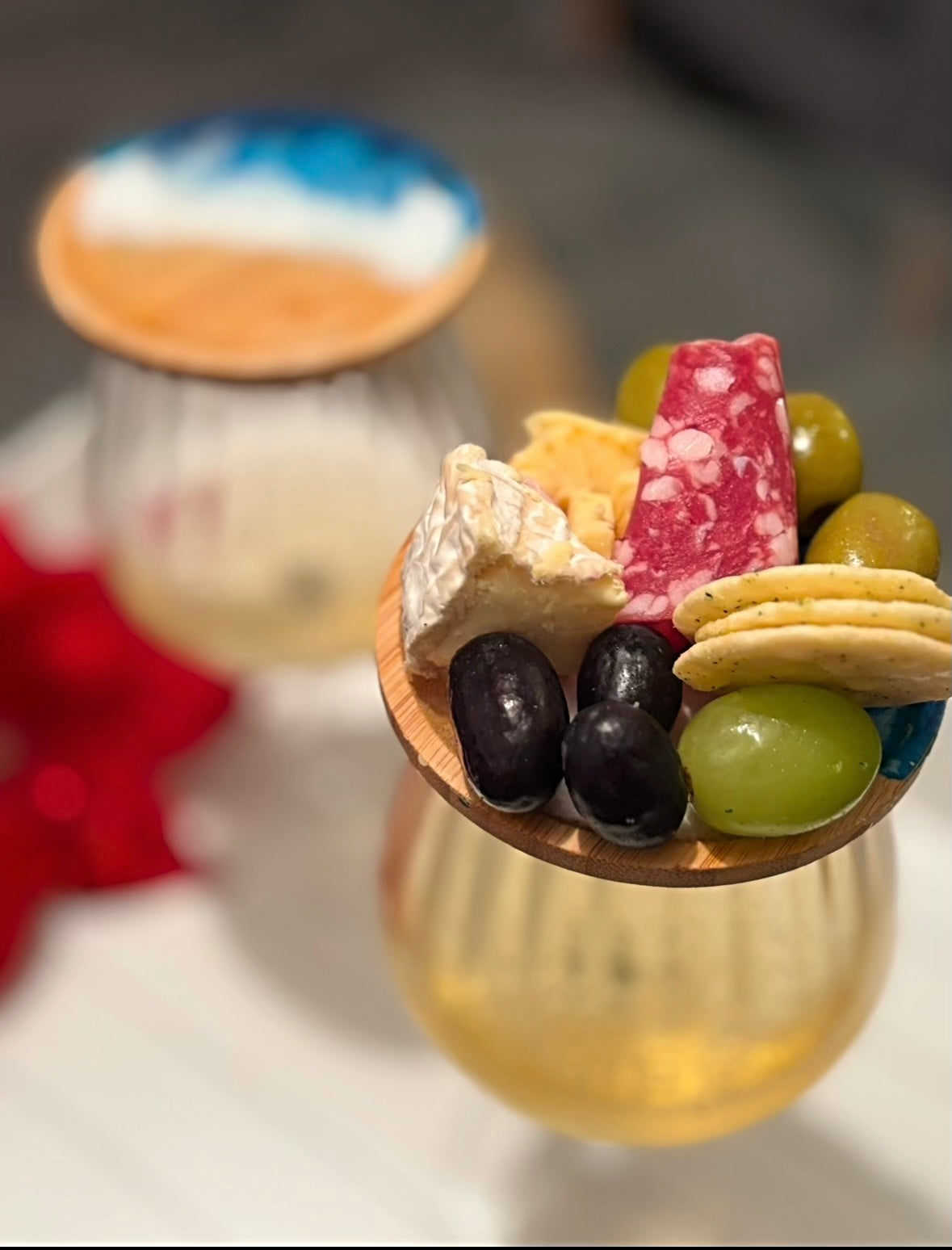 Seascape Wine Glass Charcuterie Toppers