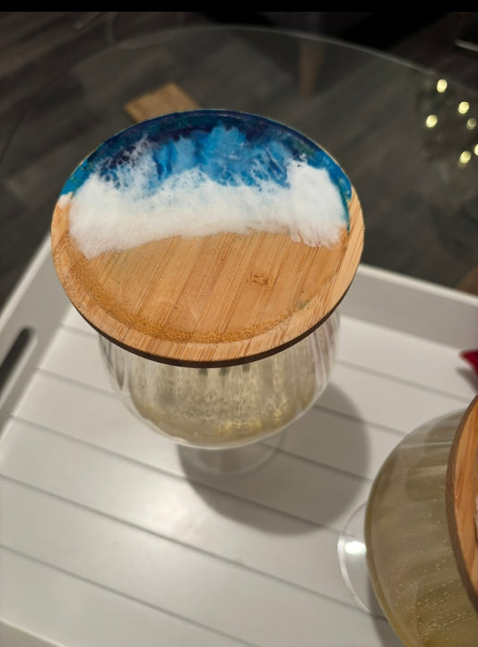 Seascape Wine Glass Charcuterie Toppers