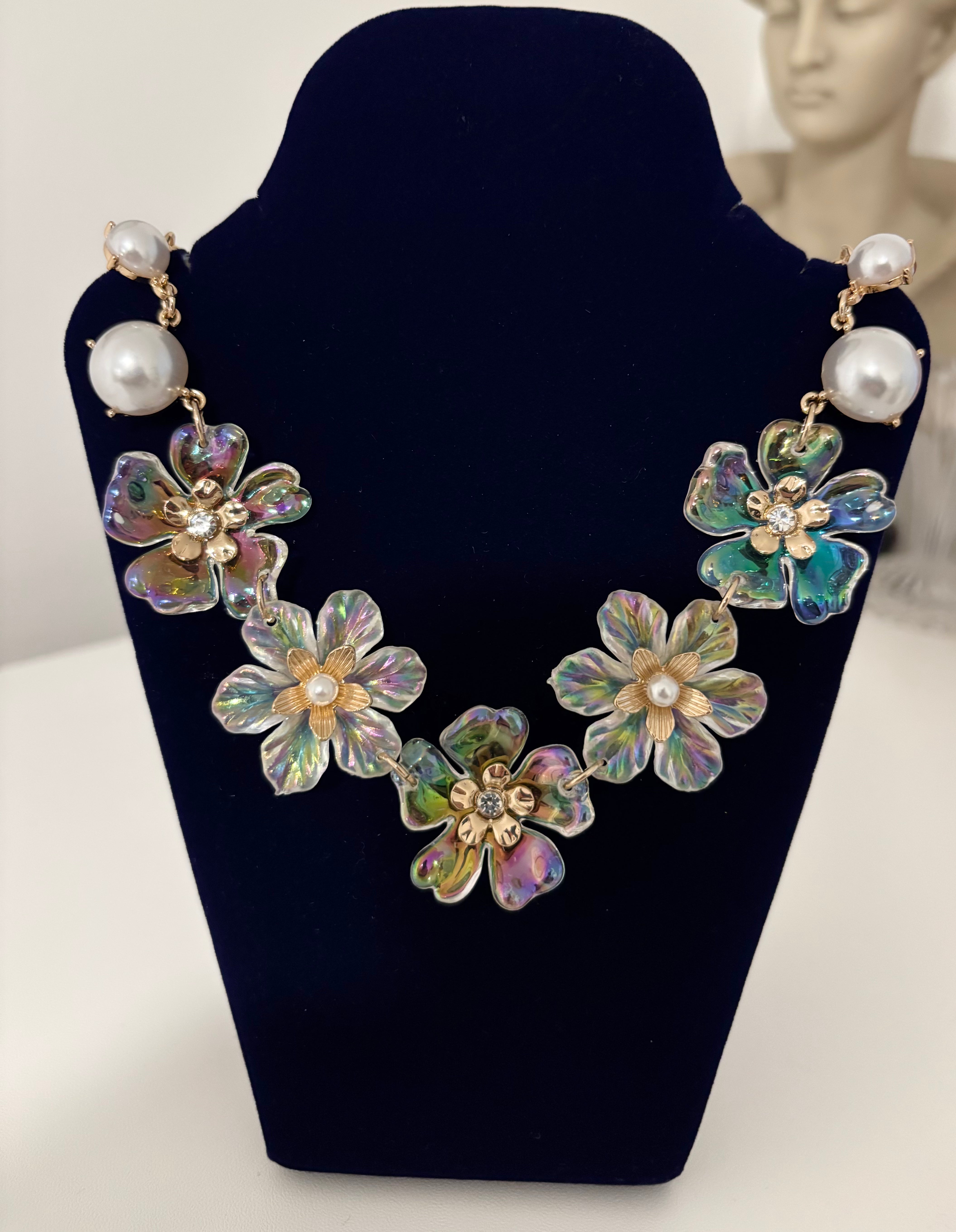 AB floral necklace- Kasia