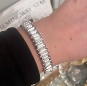 Silver baguette bracelet-Oonagh