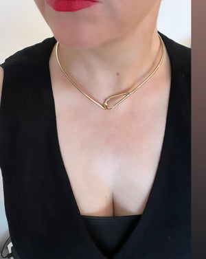 Gold plated Abstract Choker Necklace- Dún Lúiche