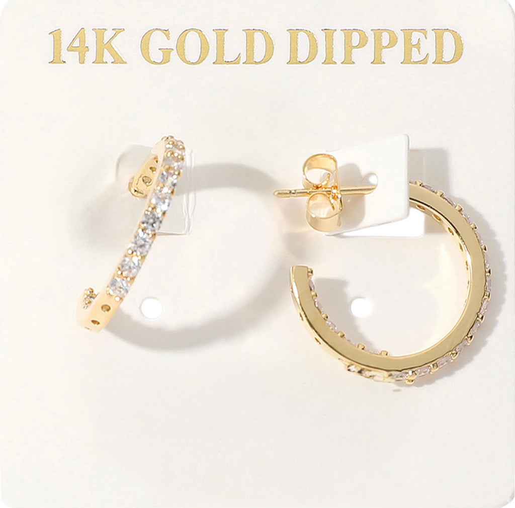 14K gold dipped mini hoops