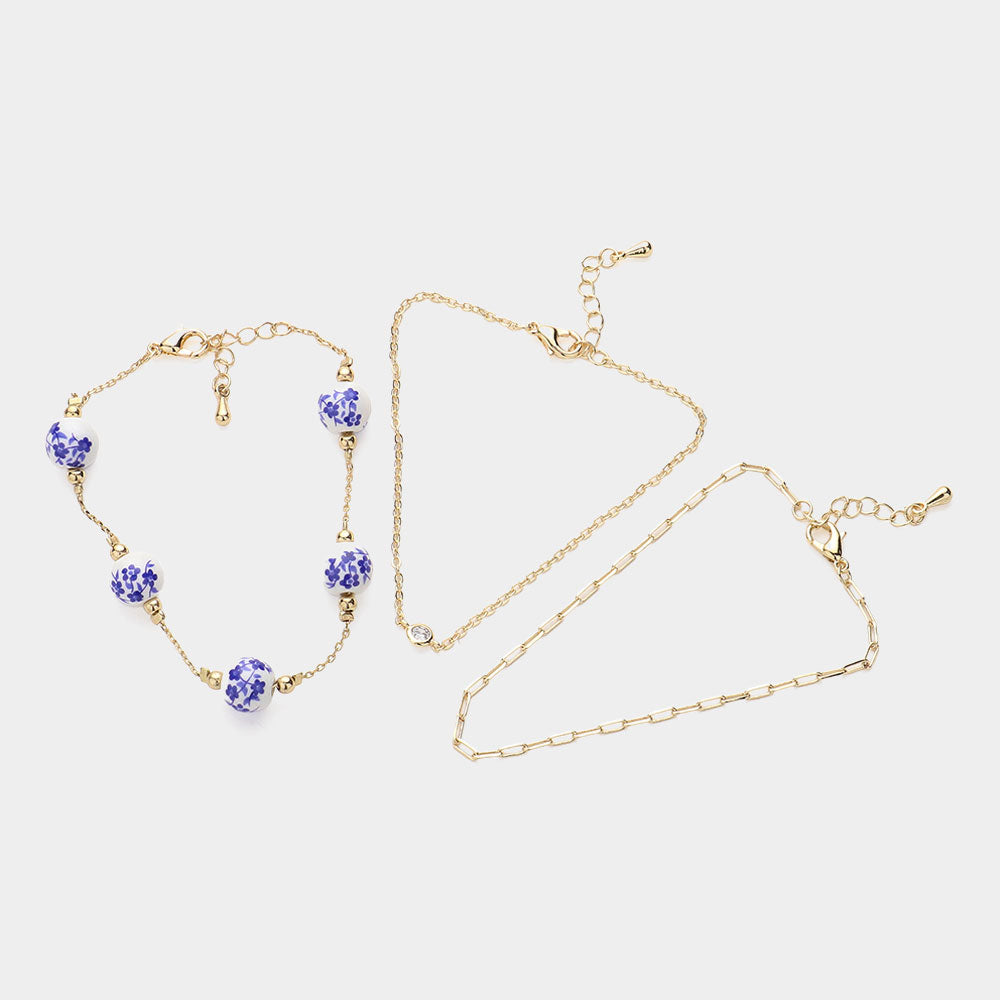Something blue bracelet set