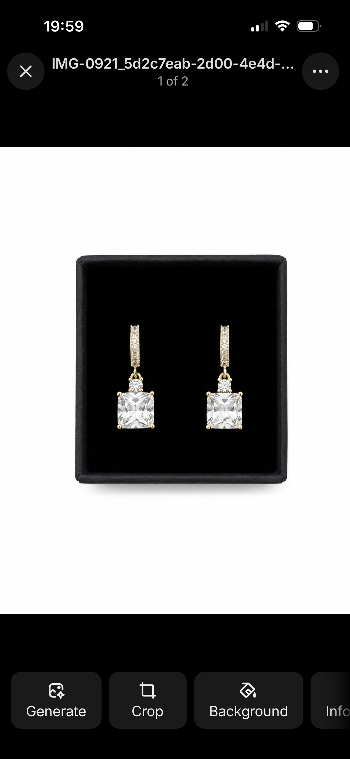 Gold Dipped Crystal Drop Huggie Earrings