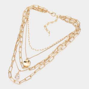 Teardrop Layered Necklace-Kaisley