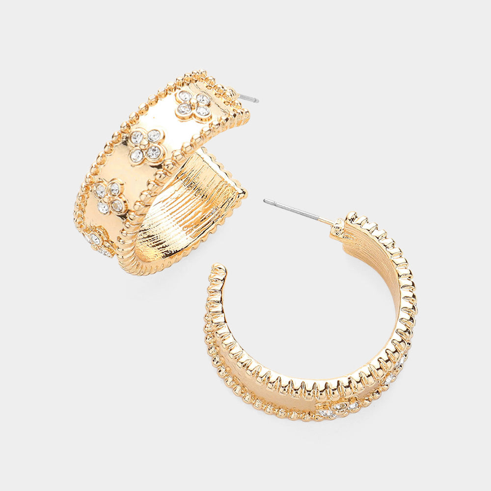 Gold crystal hoops- Olivia