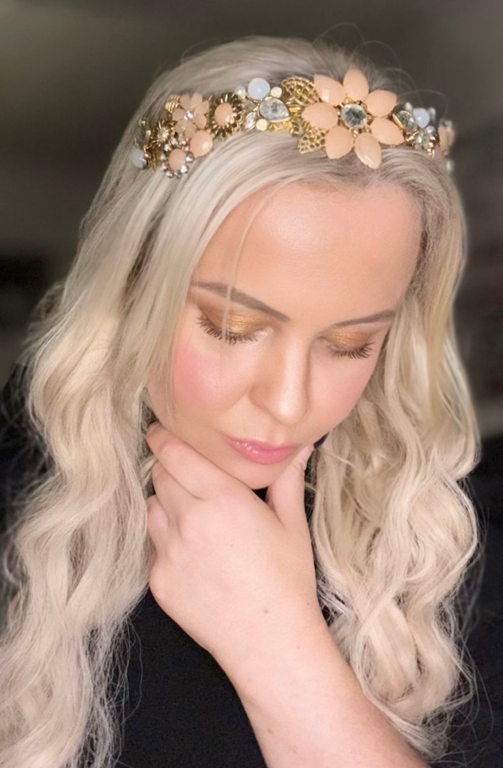 Coral floral crown- Aura