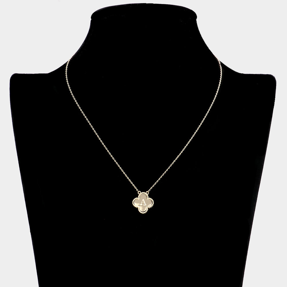 A Initial Clover Pendant Necklace