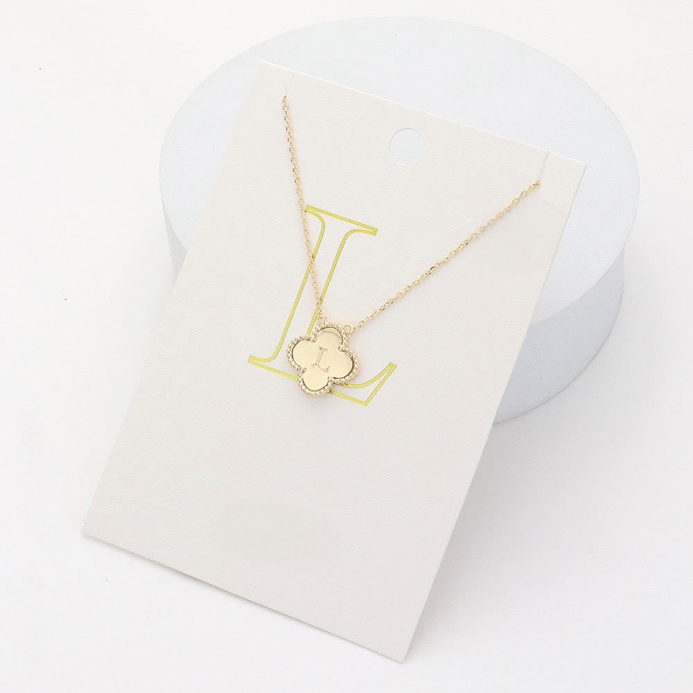 Letter L clover necklace