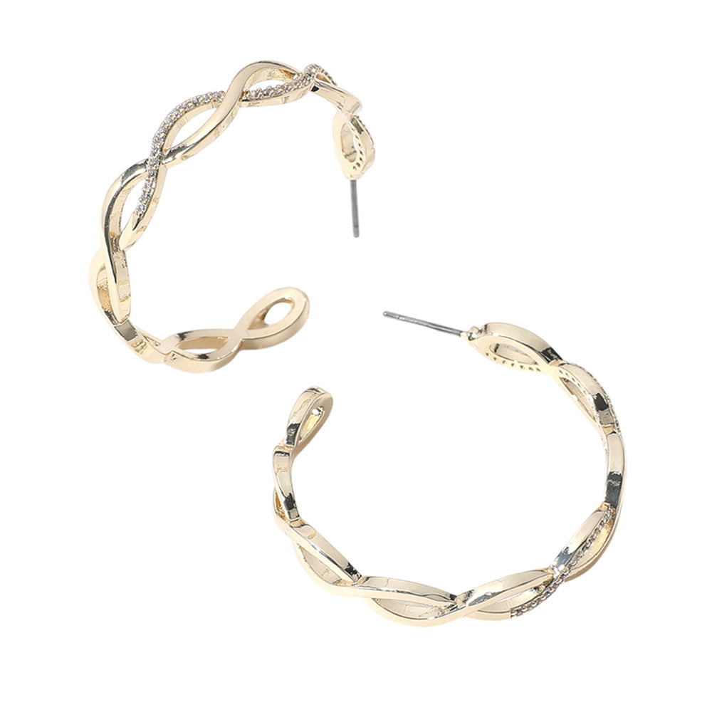 14K Gold Plated Twisted Hoop Earrings