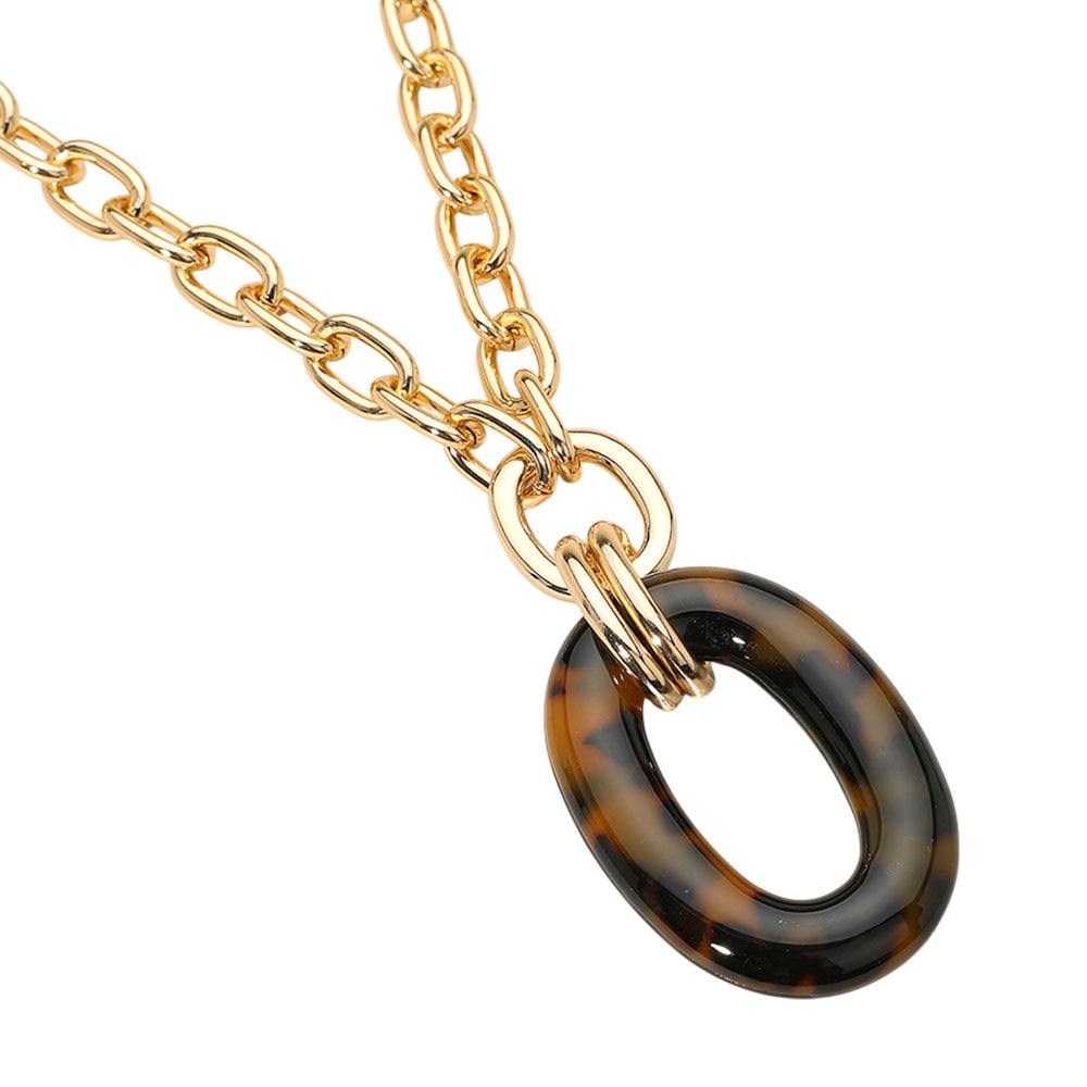 Turtoiseshell pattern pendant-Sara