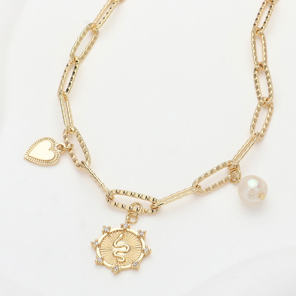 Solara Charm Paperclip Chain Necklace