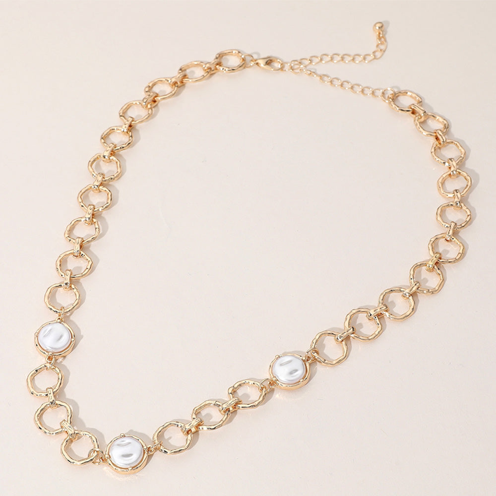 Isla Pearl Cluster Link Necklace