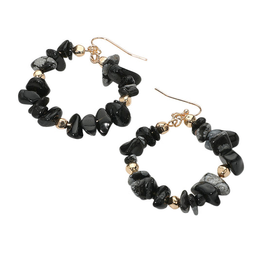 Semi precious stone hoops 