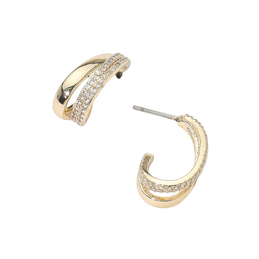 14K gold dipped hoops- Annie