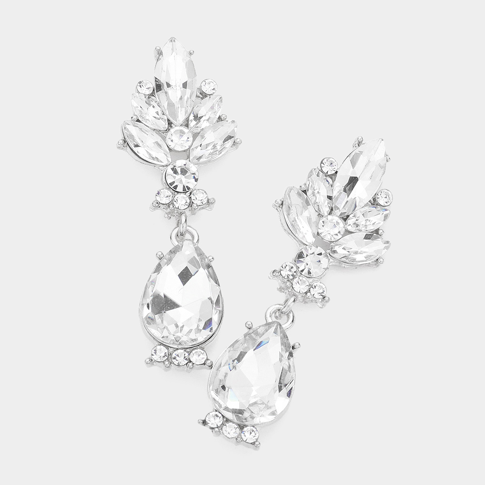 Marquise teardrop earrings-Cait