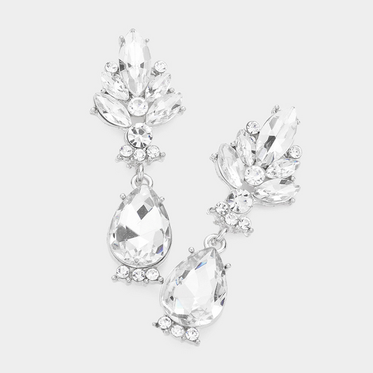 Marquise teardrop earrings-Cait