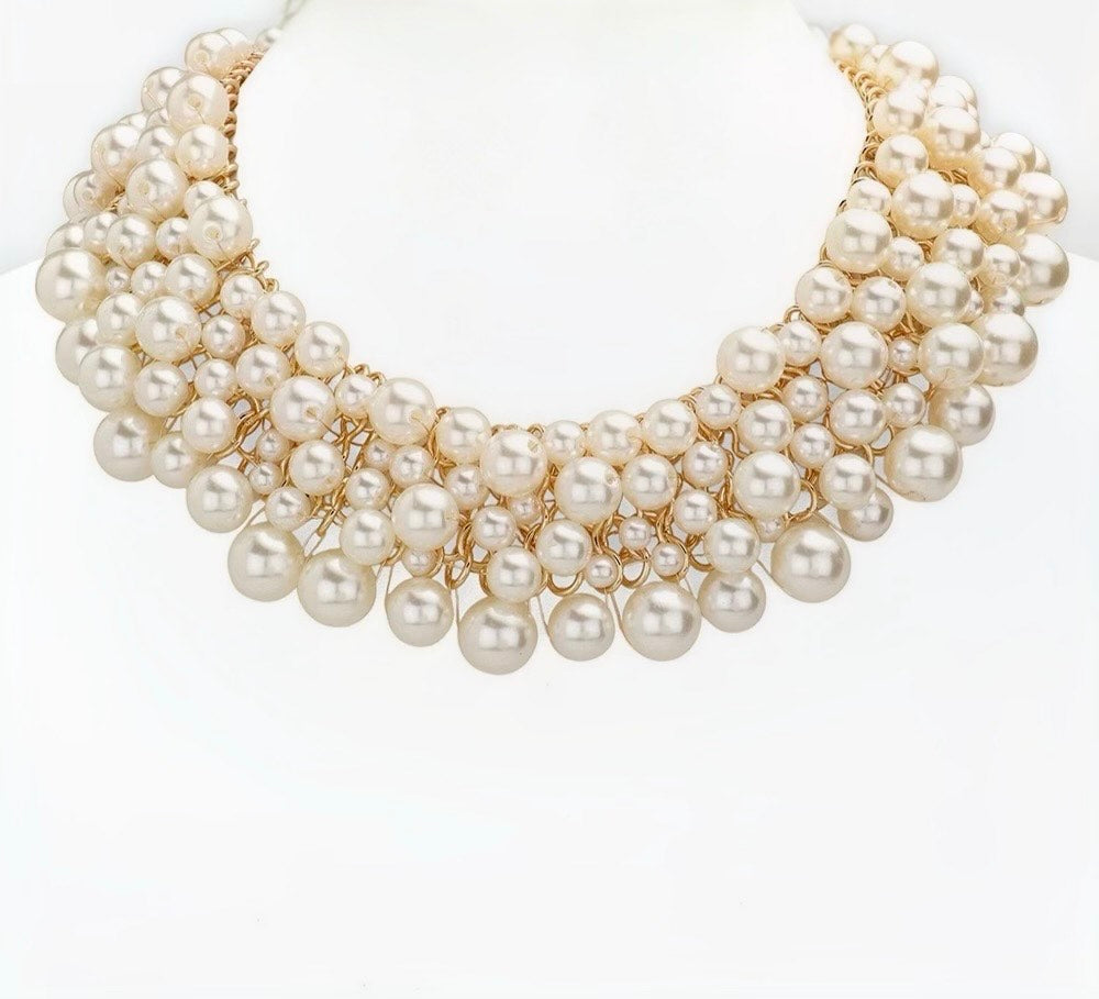 Pearl collar necklace-Siobhan