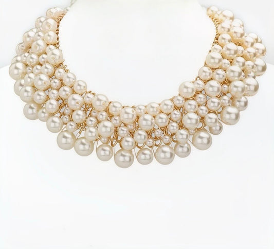 Pearl collar necklace-Siobhan