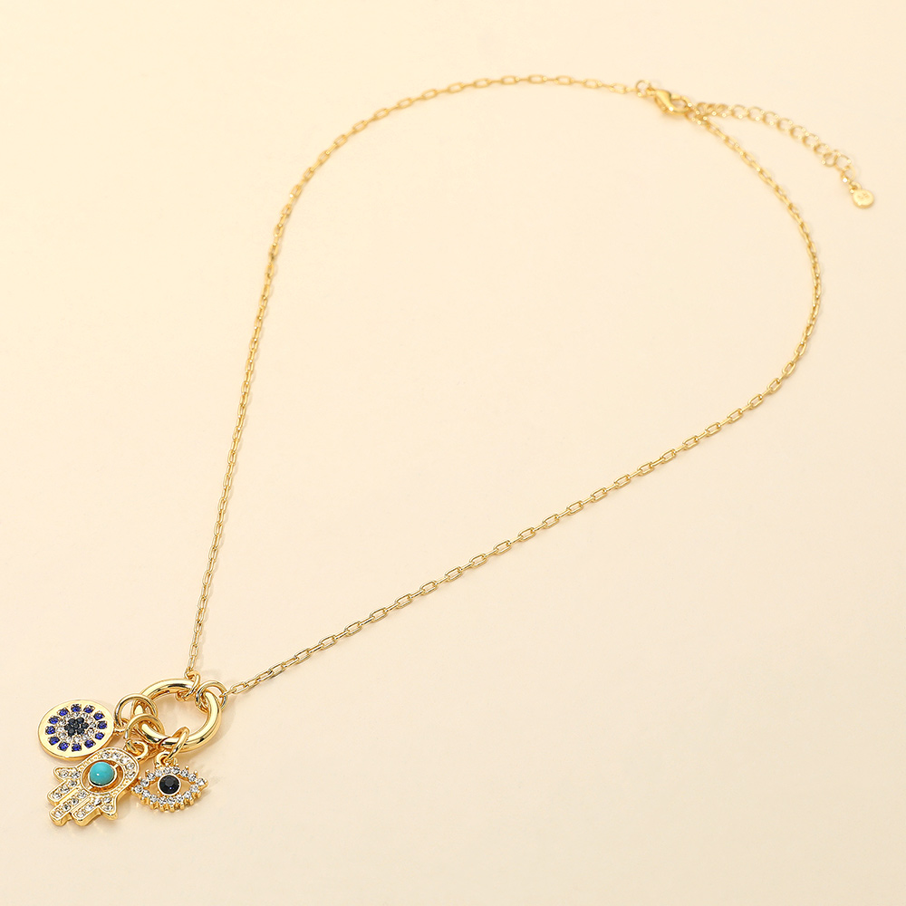 14K gold dipped charm necklace-Eloise