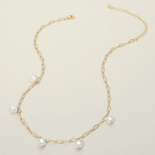 Paper chain Pearl necklace-Mary