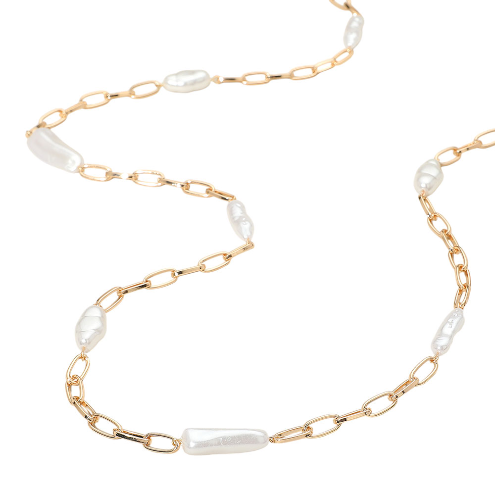 Pearl Link Long Necklace-Edel