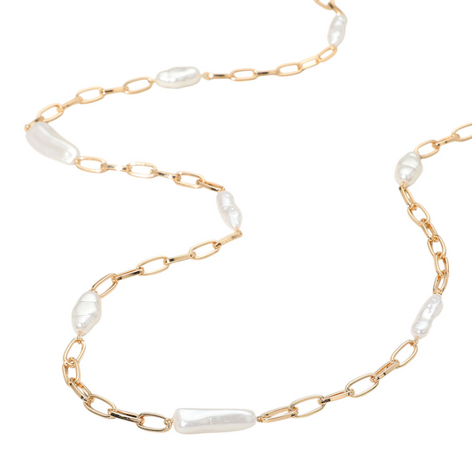 Pearl Link Long Necklace-Edel