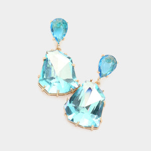 Abstract Aqua AB earrings- Aliona