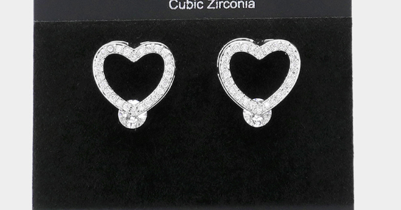 Heart Stud Earrings-Zaahira
