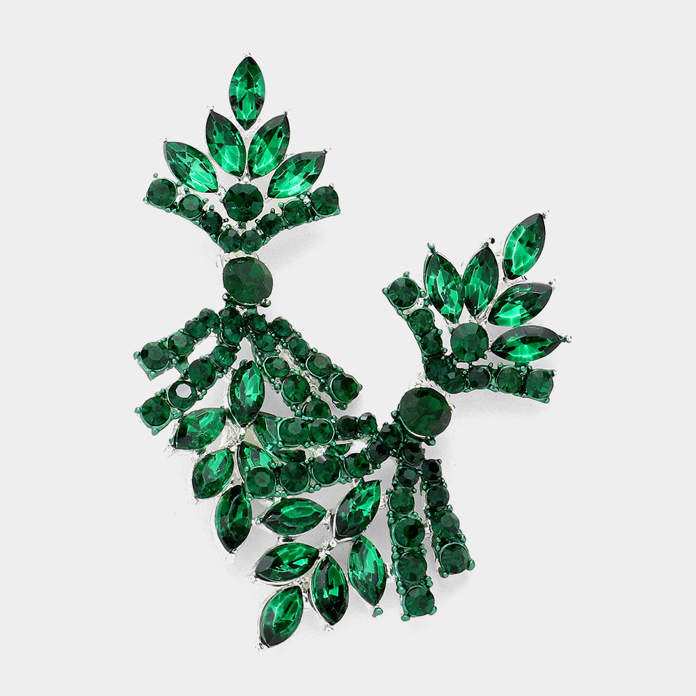 Emerald statement earrings-Treasa
